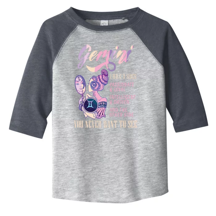 I Have 3 Sides Gemini Zodiac Sign Toddler Fine Jersey T-Shirt