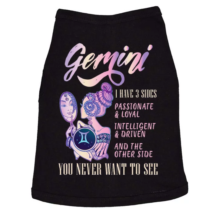 I Have 3 Sides Gemini Zodiac Sign Doggie Tank