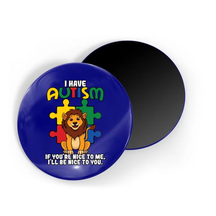 I Have Autism Puzzle Piece Lion Awareness Day Asperger Gift Magnet