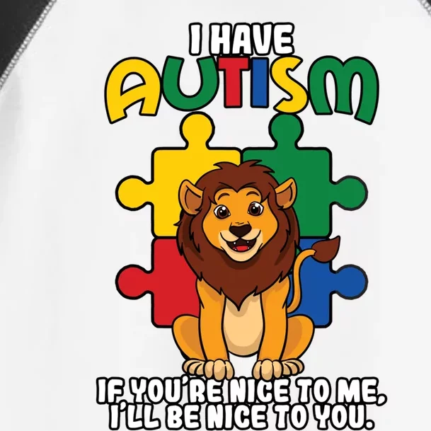 I Have Autism Puzzle Piece Lion Awareness Day Asperger Gift Toddler Fine Jersey T-Shirt