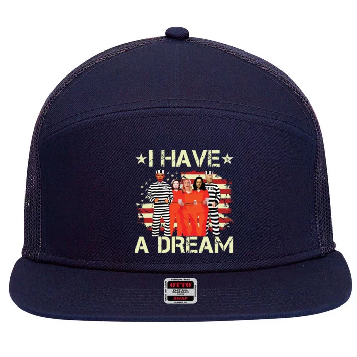 I Have A Dream Funny Biden 7 Panel Mesh Trucker Snapback Hat