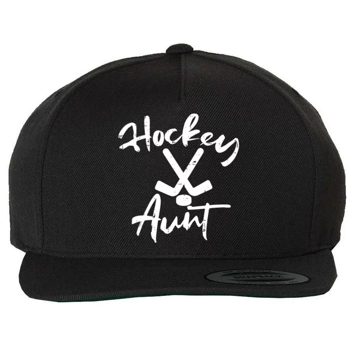 Ice Hockey Aunt Cute Mothers Day Aunty Auntie Nephew Gift Wool Snapback Cap