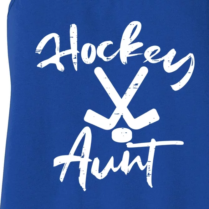 Ice Hockey Aunt Cute Mothers Day Aunty Auntie Nephew Gift Women's Racerback Tank