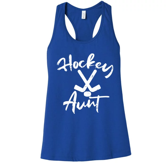 Ice Hockey Aunt Cute Mothers Day Aunty Auntie Nephew Gift Women's Racerback Tank