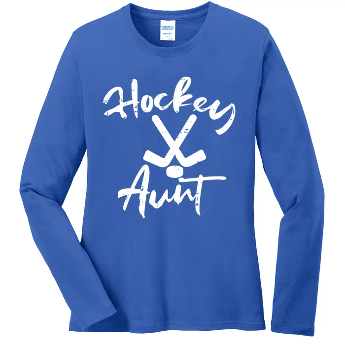 Ice Hockey Aunt Cute Mothers Day Aunty Auntie Nephew Gift Ladies Long Sleeve Shirt