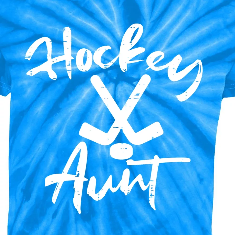 Ice Hockey Aunt Cute Mothers Day Aunty Auntie Nephew Gift Kids Tie-Dye T-Shirt