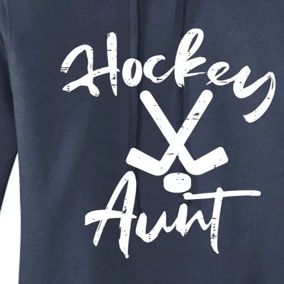 Ice Hockey Aunt Cute Mothers Day Aunty Auntie Nephew Gift Women's Pullover Hoodie