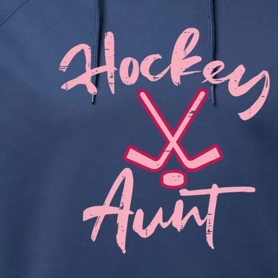 Ice Hockey Aunt Cute Mothers Day Aunty Auntie Nephew Gift Performance Fleece Hoodie