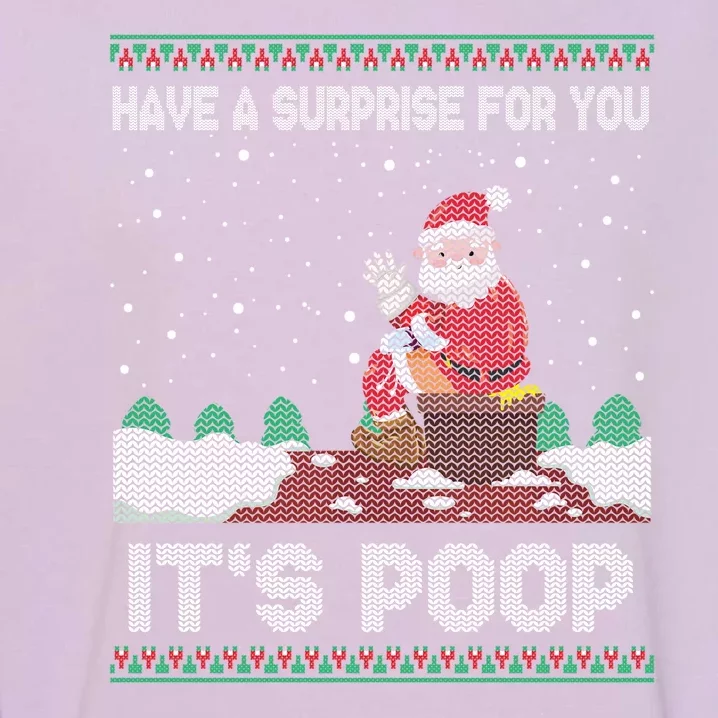 I Have A Surprise For You ItS Poop Funny Santa Xmas Gifts Garment-Dyed Sweatshirt