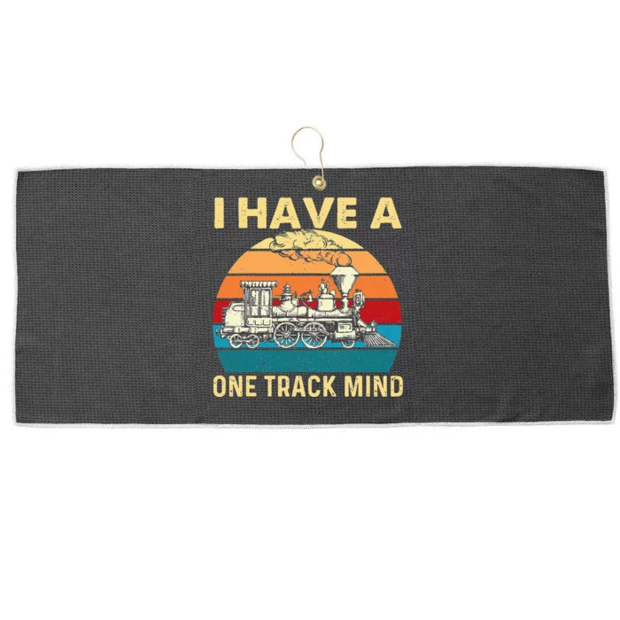 I Have A One Track Mind Trainspotter Model Train Railroad Large Microfiber Waffle Golf Towel