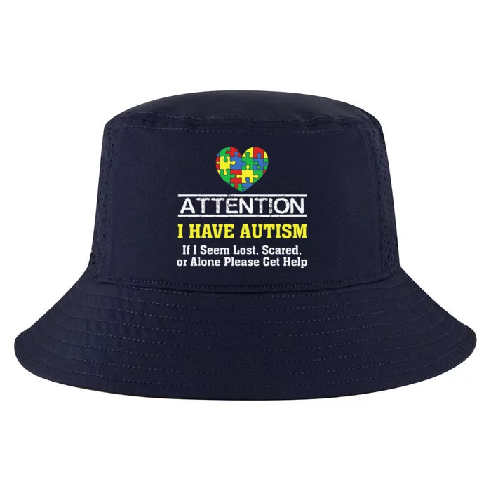 I Have Autism Puzzle Heart Autism Awareness Cool Comfort Performance Bucket Hat