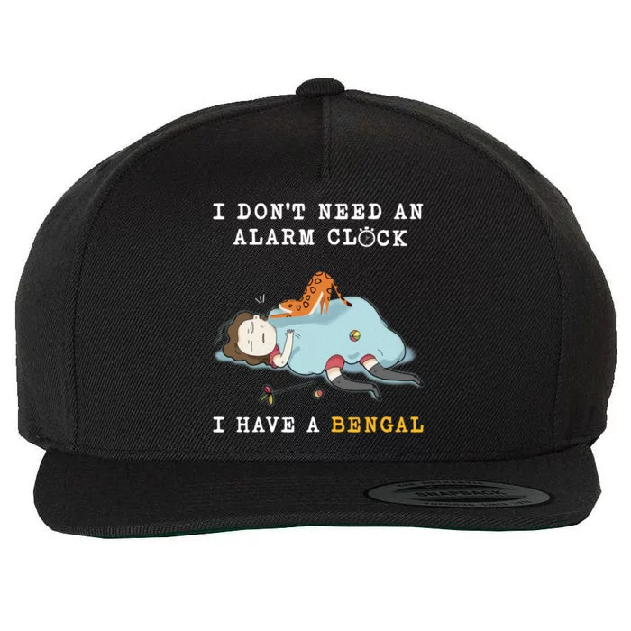 I Have A Bengal Funny Cat Wake Me Up Funny Gift Wool Snapback Cap