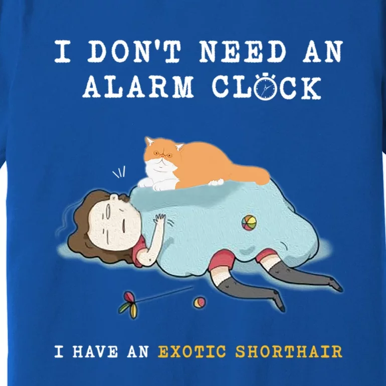 I Have An Exotic Shorthair Funny Cat Wake Me Up Funny Gift Premium T-Shirt