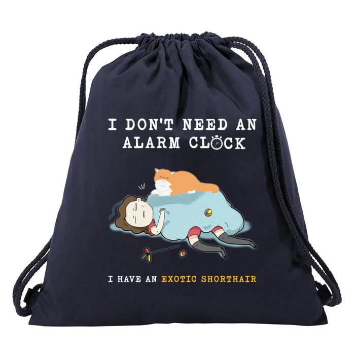 I Have An Exotic Shorthair Funny Cat Wake Me Up Funny Gift Drawstring Bag