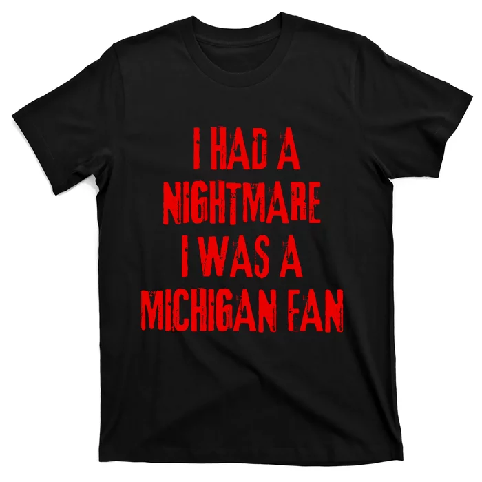 I Had A Nightmare I Was A Michigan Fan T-Shirt