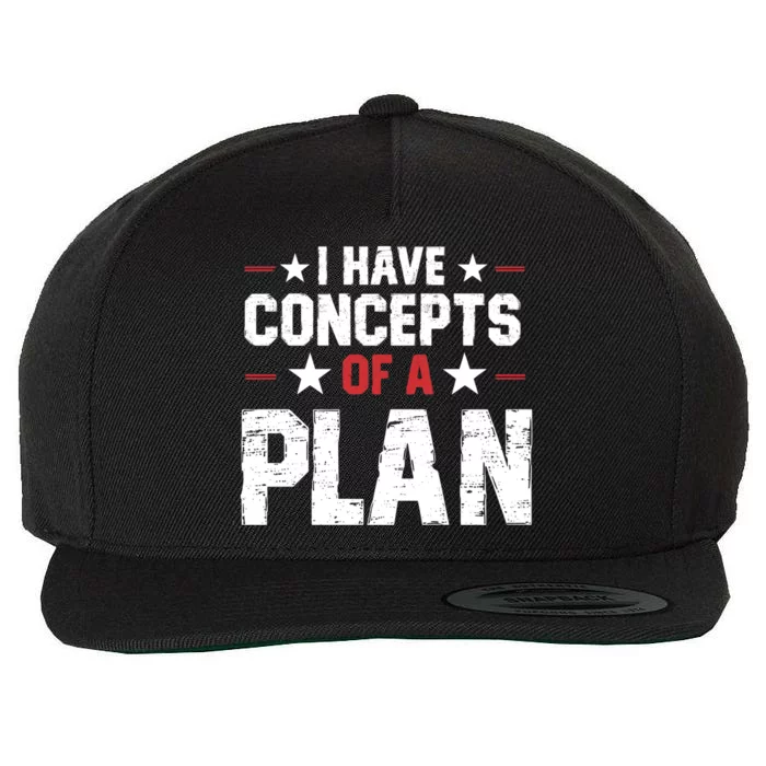 I Have A Concept Of A Plan Funny Trump Quote Wool Snapback Cap