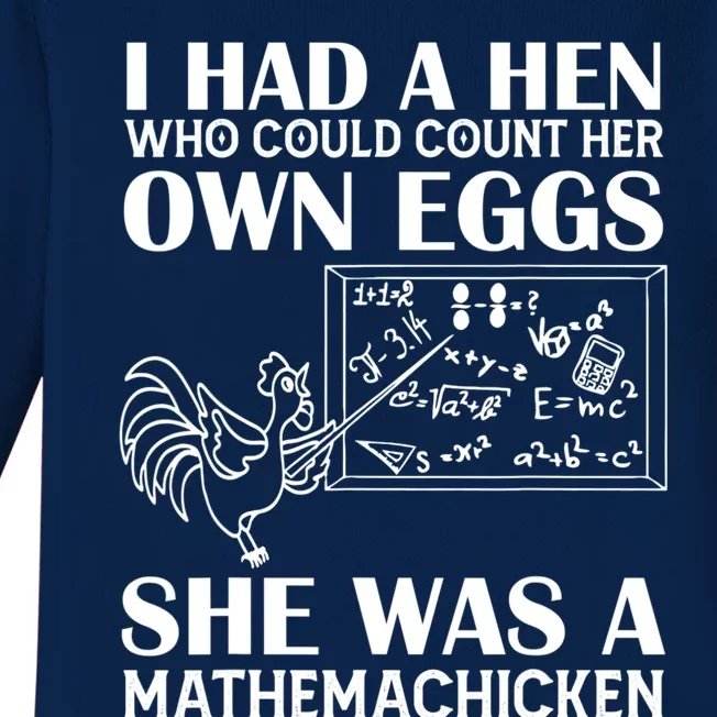 I Had A Hen Who Could Count Her Own Eggs Funny Chicken Lover Baby Long Sleeve Bodysuit