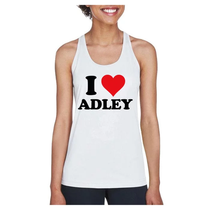 I Heart Adley First Name I Love Personalized Stuff Women's Racerback Tank