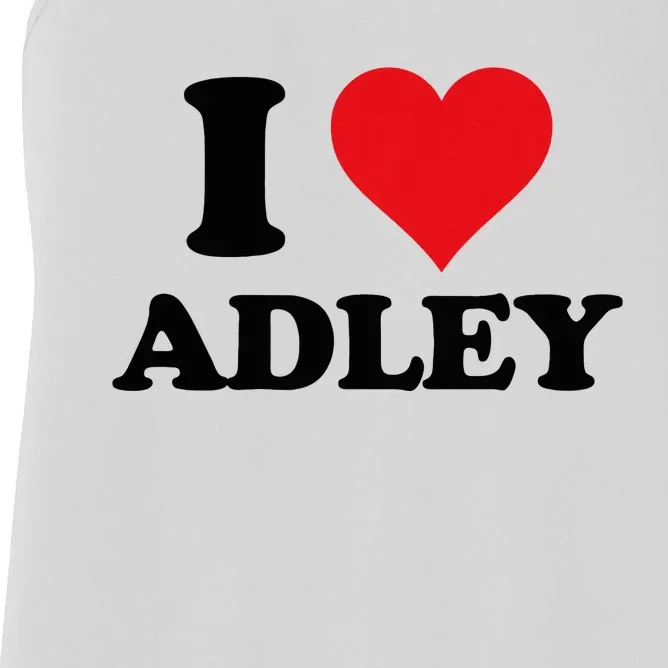 I Heart Adley First Name I Love Personalized Stuff Women's Racerback Tank