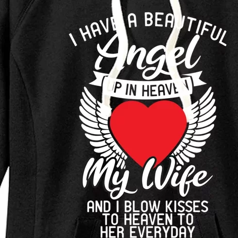 I Have A Beautiful Angel Up In Heaven My Wife Memorial Day Cute Gift Women's Fleece Hoodie