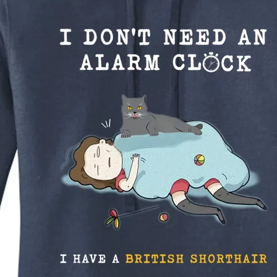 I Have A British Shorthair Funny Cat Wake Me Up Cute Gift Women's Pullover Hoodie