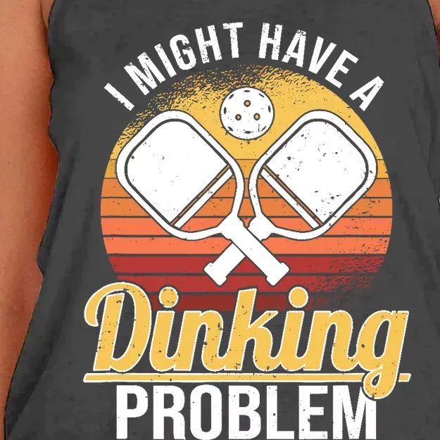 I Have A Dinking Problem Funny Pickleball Player Retro Women's Knotted Racerback Tank