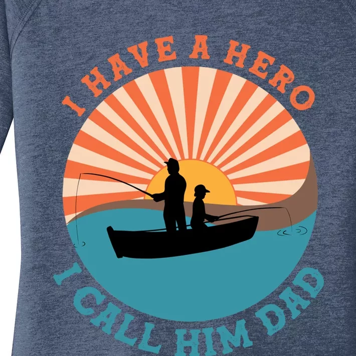 I Have A Hero I Call Him Dad For Intense Visual Impression Gift Women's Perfect Tri Tunic Long Sleeve Shirt