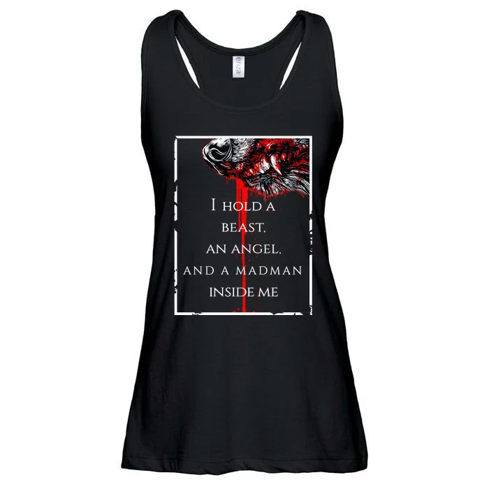 I Hold A Beast An Angel And A Madman Inside Me Ladies Essential Flowy Tank