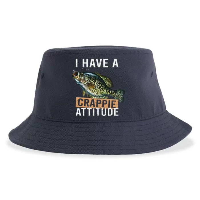 I Have A Crappie Attitude Fishing Sustainable Bucket Hat