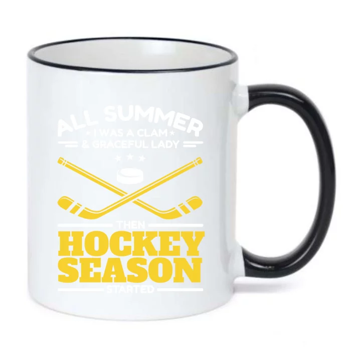 Ice Hockey All Summer Graceful Lady Then Hockey Season Gift Black Color Changing Mug