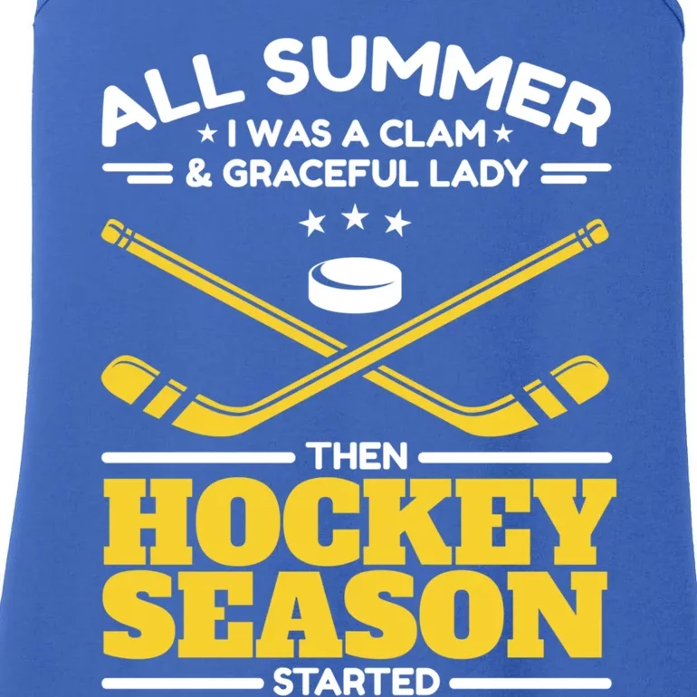 Ice Hockey All Summer Graceful Lady Then Hockey Season Gift Ladies Essential Tank