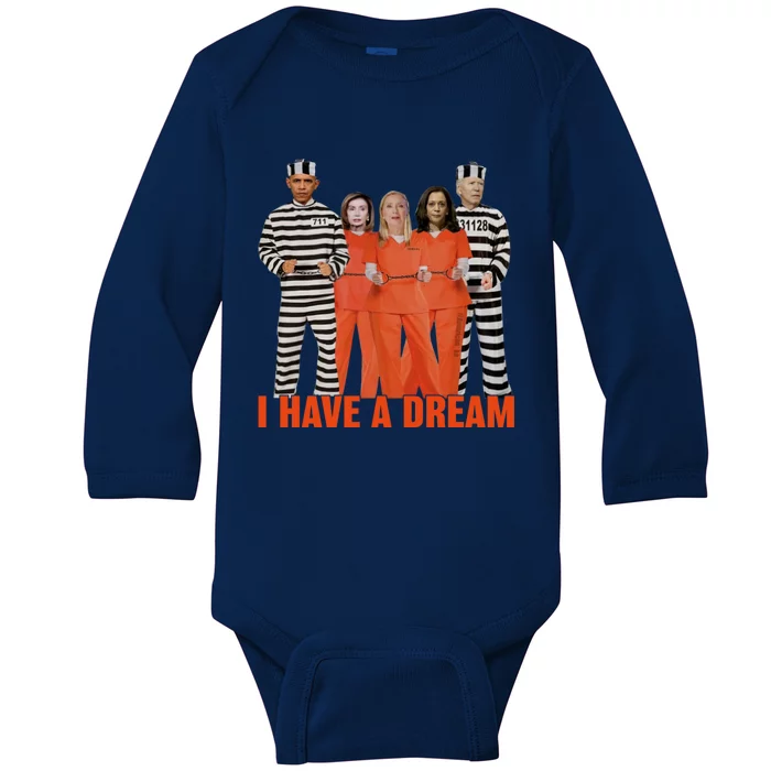 I Have A Dream Funny Baby Long Sleeve Bodysuit