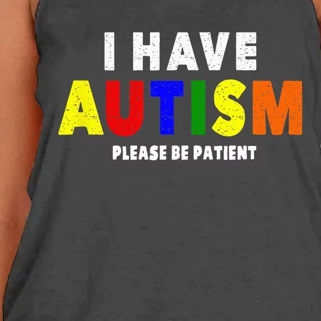 I Have Autism Please Be Patient Women's Knotted Racerback Tank