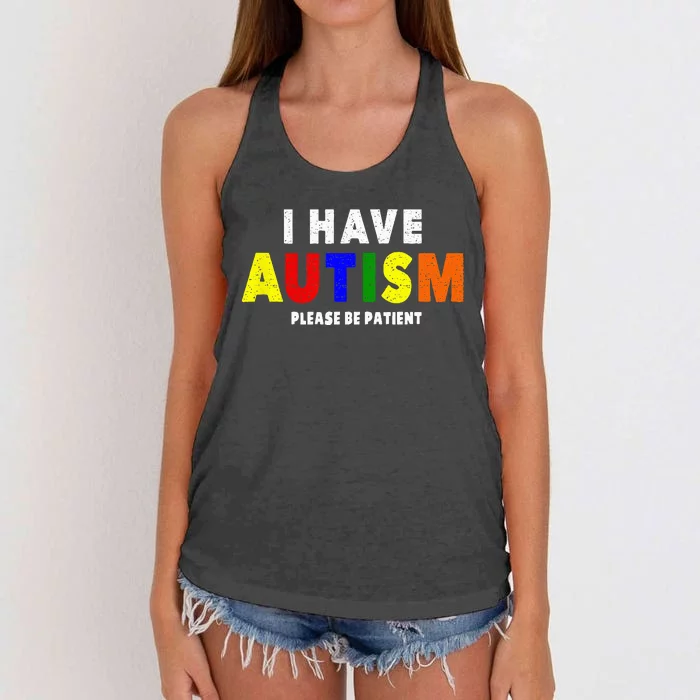 I Have Autism Please Be Patient Women's Knotted Racerback Tank