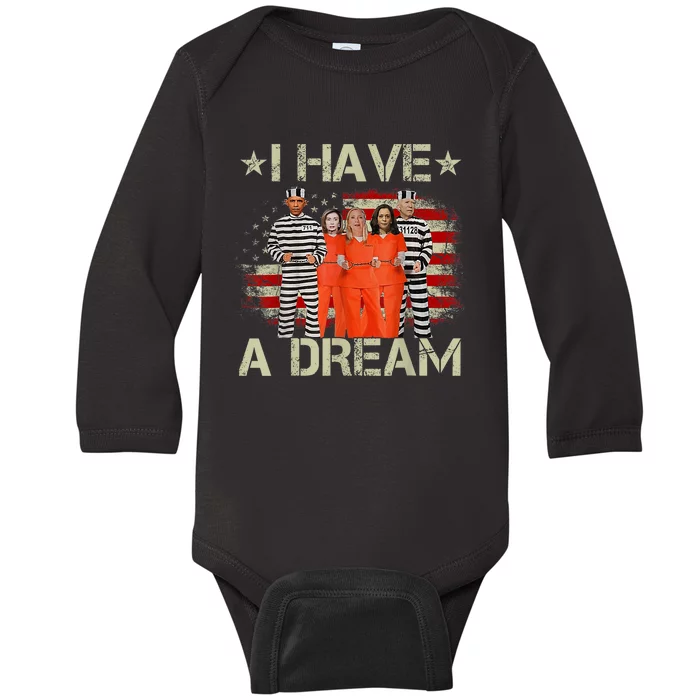 I Have A Dream Funny Biden Baby Long Sleeve Bodysuit