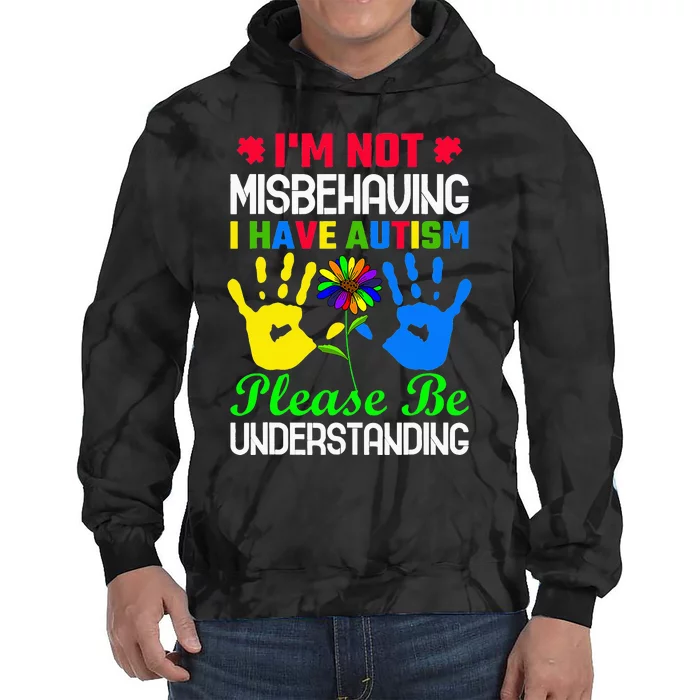 I Have Autism Puzzle Autism Awareness Tie Dye Hoodie