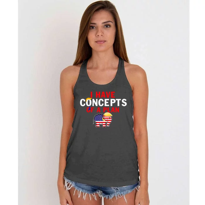 I Have A Concept Of A Plan Trump Harris Women's Knotted Racerback Tank