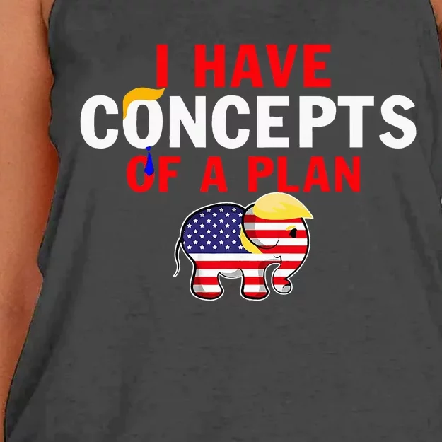 I Have A Concept Of A Plan Trump Harris Women's Knotted Racerback Tank