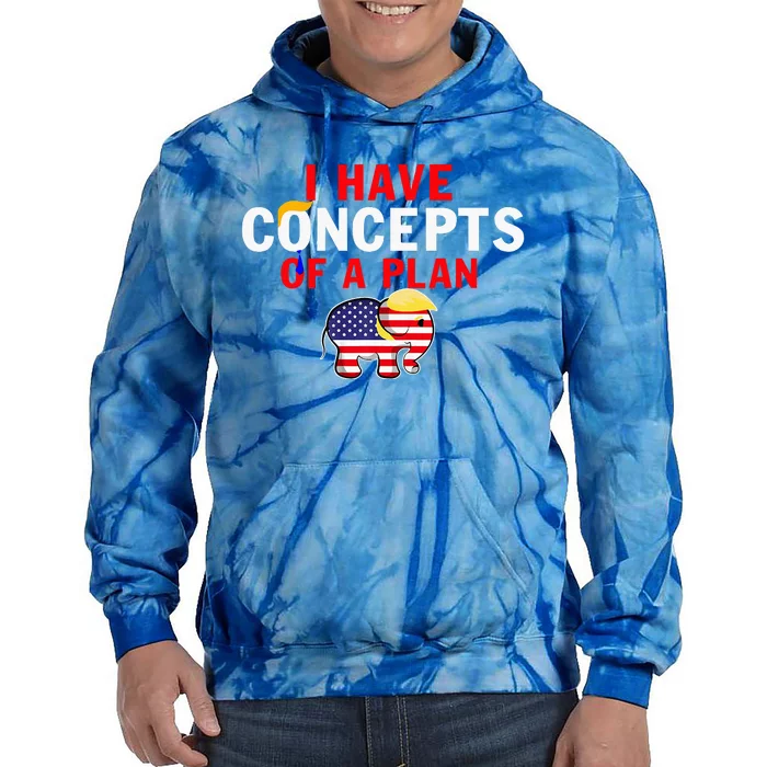 I Have A Concept Of A Plan Trump Harris Tie Dye Hoodie