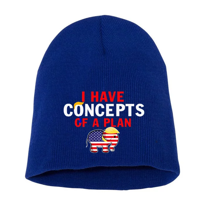 I Have A Concept Of A Plan Trump Harris Short Acrylic Beanie