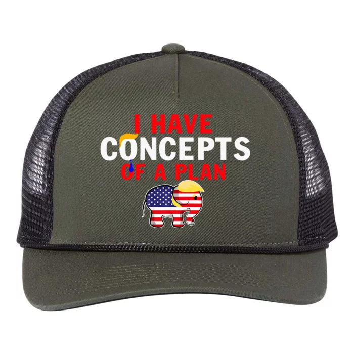 I Have A Concept Of A Plan Trump Harris Retro Rope Trucker Hat Cap