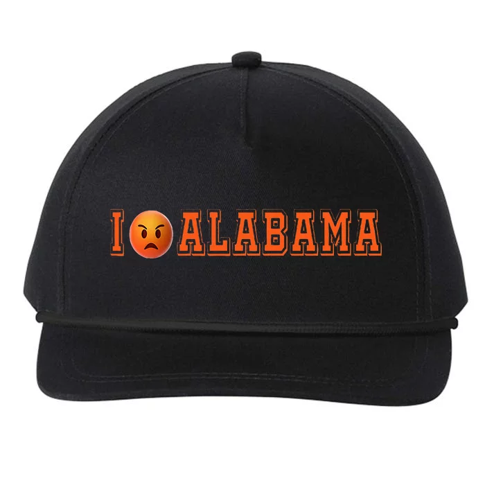 I Hate Alabama Blue And Orange Sports Fan Snapback Five-Panel Rope Hat