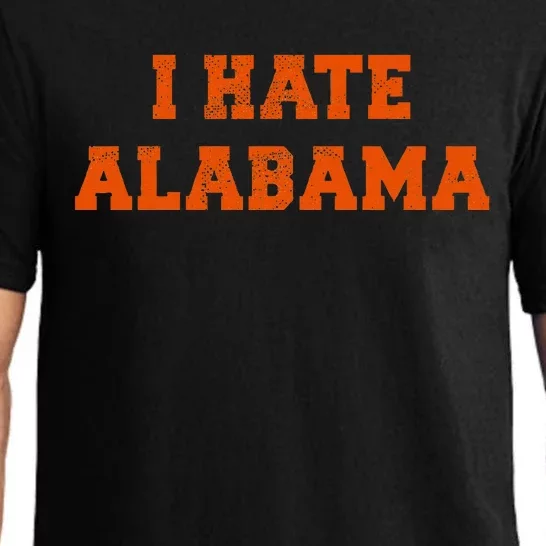 I Hate Alabama Orange And Blue Sports Fan Tailgating Pajama Set