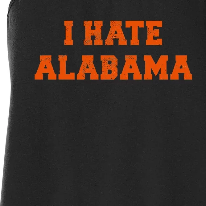 I Hate Alabama Orange And Blue Sports Fan Tailgating Women's Racerback Tank