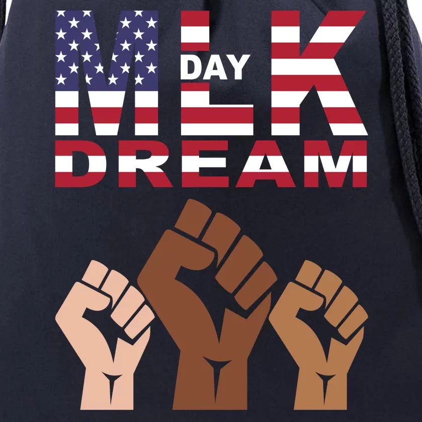 I Have A Dream Mlk Day Fist Up Drawstring Bag