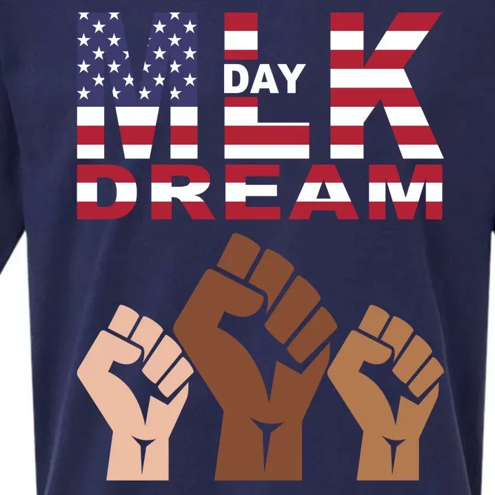 I Have A Dream Mlk Day Fist Up Sueded Cloud Jersey T-Shirt