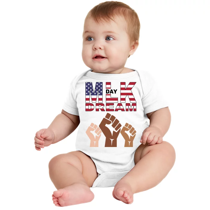 I Have A Dream Mlk Day Fist Up Baby Bodysuit