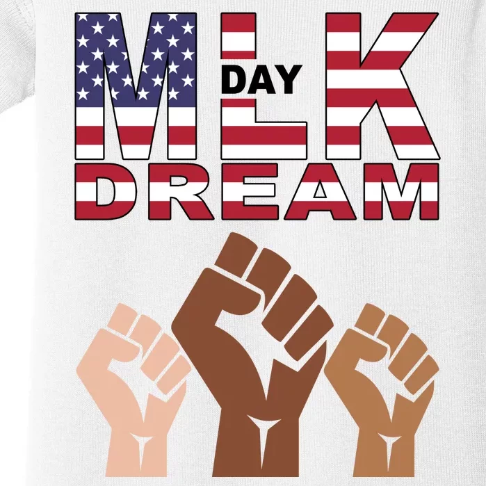 I Have A Dream Mlk Day Fist Up Baby Bodysuit