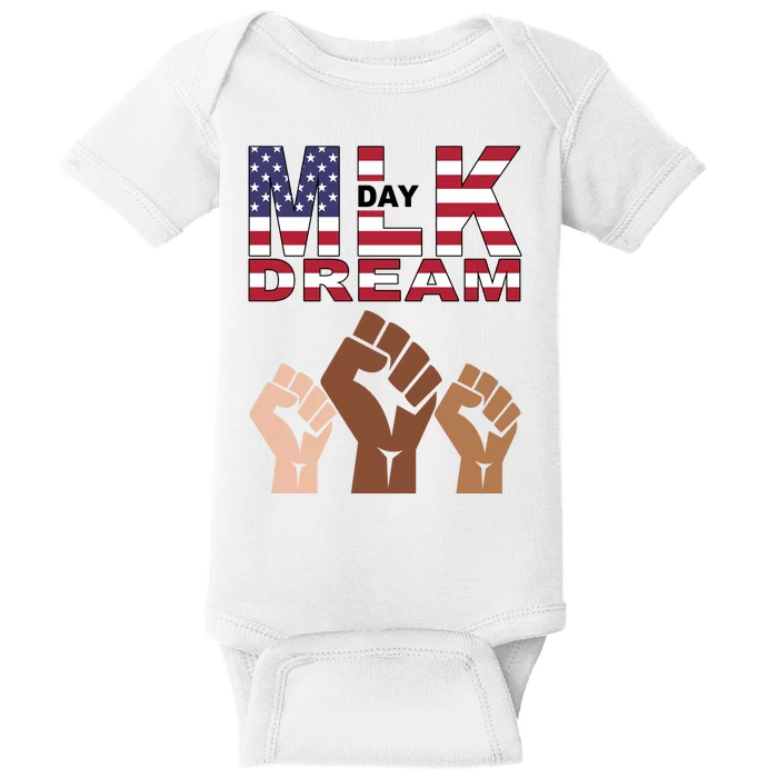 I Have A Dream Mlk Day Fist Up Baby Bodysuit