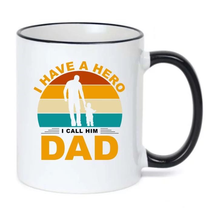 I Have A Hero I Call Him Dad Retro Sunset Black Color Changing Mug